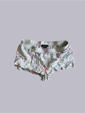 a.lab Women's Light Green Dino-Print Cotton Sleep Shorts